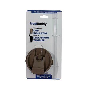 FrostBuddy Leak-Proof Lid & Straw For Cup Insulator Tumbler - Brown Universal Fi
